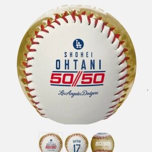 New Shohei Ohtani Los Angeles Dodgers 50/50 Season Record Rawlings Gold/White